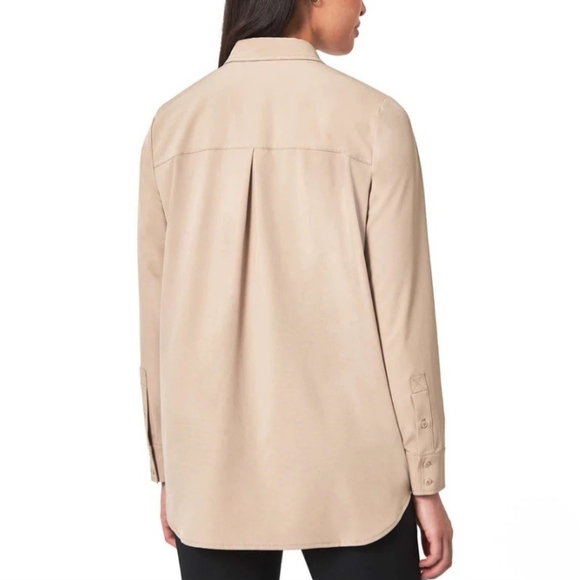 Modern Ambition Blouse Tan Travel Shirt Womens Size XXL NWOT Long Sleeved - Picture 2 of 11